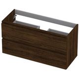 INK Wastafelonderkast - 100x40x52cm - 2 lades - greeploos - houten keerlijst - MFC Koper eiken 1257030