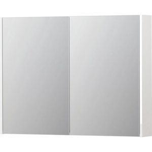 INK - SPK2 - Spiegelkast - Wit Hoogglans - MDF - 2 Deuren - 100x14x74cm