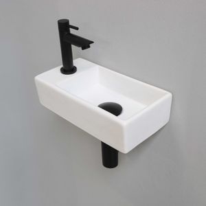 INK Versus Fonteinpack - Porselein - links fonteinkraan - designsifon - afvoerplug - incl bevestiging 1805350