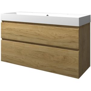 Proline - Loft - Wastafelonderkast - Ideal Oak - Mat Wit - 120 x 70 x 46 cm