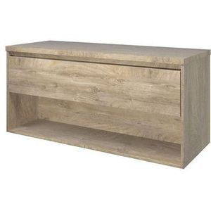 Proline Top badkamermeubelset - 120x46x55.2cm - wastafelblad - met schap - MFC Raw oak 1817231