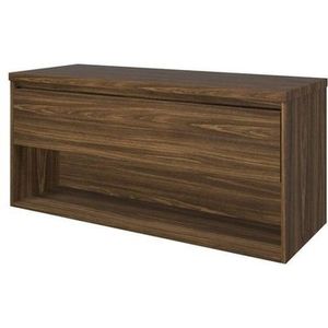 Proline Top badkamermeubelset - 120x46x55.2cm - wastafelblad - met schap - MFC Cabana oak 1817233