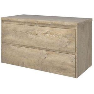 Proline Top badkamermeubelset - 100x46x55.2cm - wastafelblad - symmetrisch - MFC Raw oak 1817261