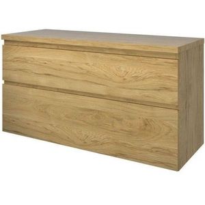 Proline Top badkamermeubelset - 120x46x63.2cm - wastafelblad - a symmetrisch - MFC Ideal oak 1817312