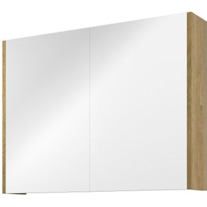 Proline Comfort spiegelkast met 2 houten deuren - Ideal oak - 80x60cm