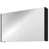 Proline Comfort spiegelkast met 2 houten deuren - Mat zwart - 100x60cm