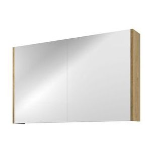 Proline Comfort spiegelkast met 2 houten deuren - Ideal oak - 100x60cm