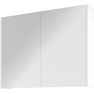 Proline Xcellent spiegelkast met 2 glazen deuren - Glans wit - 80x60cm