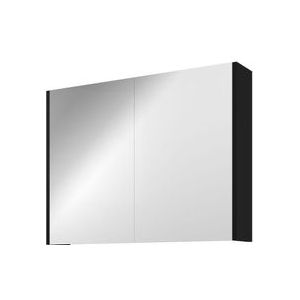 Proline Xcellent spiegelkast met 2 glazen deuren - Mat zwart - 80x60cm