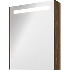 Proline Premium spiegelkast met LED verlichting - met houten deur - Cabana oak - 60x74cm