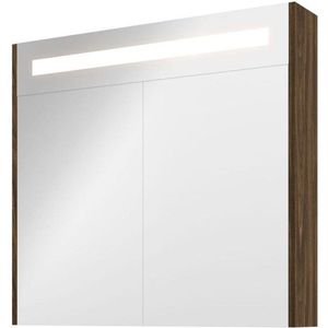 Proline Spiegelkast Premium met geintegreerde LED verlichting, 2 deuren 80x14x74cm Cabana oak 1809403