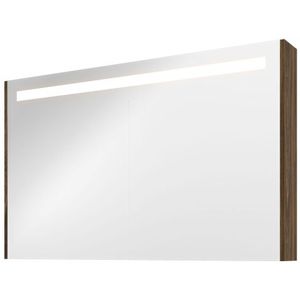 Proline Premium spiegelkast met LED verlichting - met 2 houten deur - Cabana oak - 120x74cm