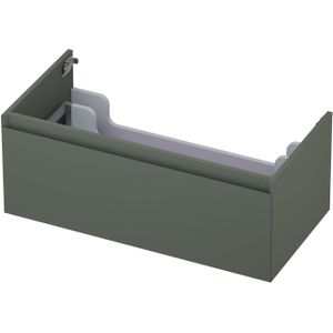 INK Wastafelonderkast - 90x45x35cm - 1 lade - greeploos - 45 graden afwerking rondom - MDF lak Mat beton groen 1240127