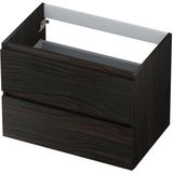 INK Wastafelonderkast - 70x45x52cm - 2 lades - greeploos - houten keerlijst - MFC Intens eiken 1257115