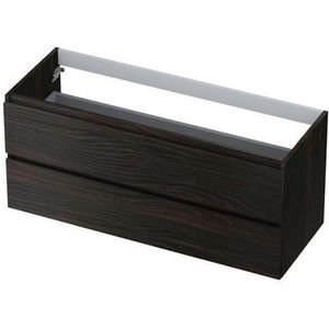 Ink Onderkast 2 laden greeploos met houten keerlijst - Intens eiken - 1200x450x520 mm (bxdxh)