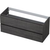 INK Wastafelonderkast - 120x45x52cm - 2 lades - greeploos - houten keerlijst - MFC Oergrijs 1257156