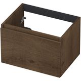 INK Fineer Wastafelonderkast - 60x45x40cm - 1 lade - greeploos - houten keerlijst - MDF Fineer Chocolate 1221203