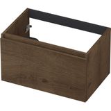 INK Fineer Wastafelonderkast - 70x45x40cm - 1 lade - greeploos - houten keerlijst - MDF Fineer Chocolate 1221213