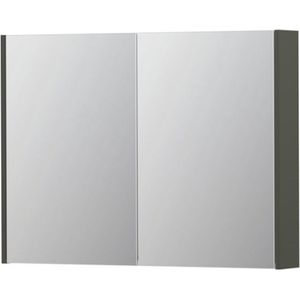 INK - SPK2 - Spiegelkast - Mat Beton Groen - 100x14x74cm - 2 Deuren