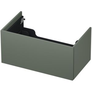 INK wastafelonderkast 1 lade greeploos push to open gelakt 80x45x38cm, mat beton groen