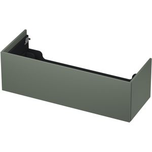 INK wastafelonderkast 1 lade greeploos push to open gelakt 120x45x38cm, mat beton groen