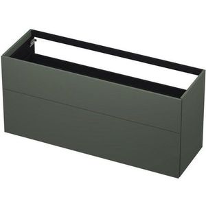 INK P2O Wastafelonderkast - 140x45x65cm - 2 lades - push 2 open - rechte opdekfronten MDF lak Mat beton groen 1259323