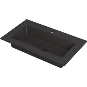 Ink Kraft Meubelwastafel 80x45cm - 1 Kraangat - Quartz Zwart - Rechthoekig - 8718835097790 - Wastafels - Meubelwastafels