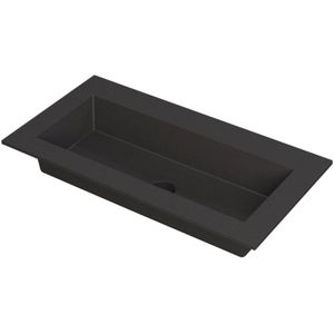 Ink Kraft meubelwastafel 90x45cm - zonder kraangat - Quartz zwart