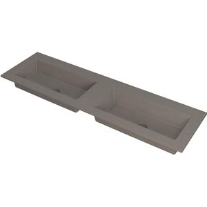 Ink Kraft dubbele meubelwastafel 160x45cm - zonder kraangaten - Quartz beton