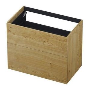 INK P2O Wastafelonderkast - 80x45x65cm - 2 lades - push 2 open - rechte opdekfronten MDF Fineer Natur 1259026