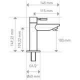 Fonteinkraan ink laag model metal black