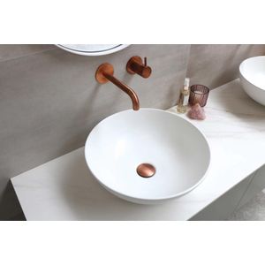 Ink Niet-afsluitbare Plug Messing - Mat Rosé Goud - 8718835105303 - Wastafels - Afvoerpluggen
