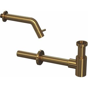 INK 3B Fonteinkraanset - wandFonteinkraan - designSifon - Brushed mat goud 9902453