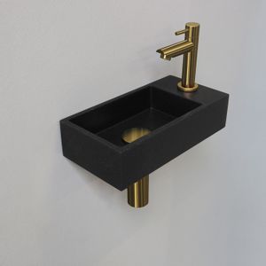 INK - Versus - Fonteinset - Zwart - Quartz - Inclusief Design Sifon en Afvoerplug