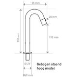 INK 5A Fonteinkraanset - staande Fonteinkraan - hoog gebogen - always open - plug en designSifon - Mat rose goud 9902482