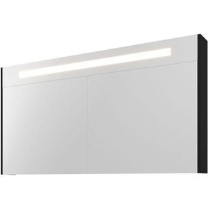 Proline Spiegelkast Premium met geintegreerde LED verlichting, 3 deuren 140x14x74cm Mat zwart 1809556