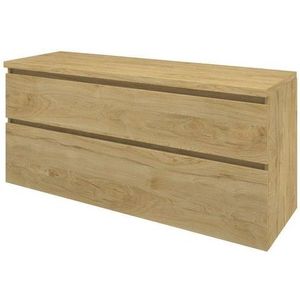 Proline Top badkamermeubelset - 140x46x63.2cm - wastafelblad - a symmetrisch - MFC Ideal oak 1817832