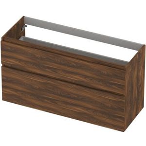 INK Wastafelonderkast - 120x45x65cm - 2 lades - greeploos - houten keerlijst - a symmetrisch - MFC Noten 1257957