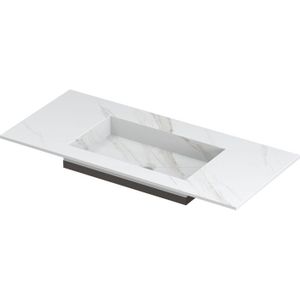 Ink Post Wastafel Keramische Slab Envelop Bak Midden Zonder Kraangat - Calacatta Mat - 1000x450x10 Mm (bxdxh) - Rechthoekig - 8718835128975