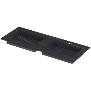 Ink Post Wastafel Keramische Slab Envelop Bak Dubbel 2 Kraangaten - Lauren Black Mat - 1200x450x10 Mm (bxdxh) - Rechthoekig - 8718835129194