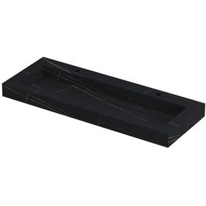 Ink Pitch meubelwastafel 120x45cm keramische slab - 2 kraangaten - Lauren black