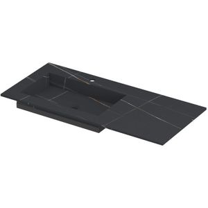 Ink Post Wastafel Keramische Slab Envelop Bak Links Met 1 Kraangat - Lauren Black Mat - 1000x450x10 Mm (bxdxh) - Rechthoekig - 8718835134709