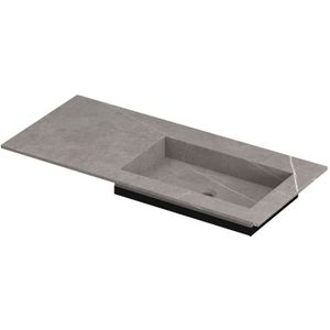 Ink Post Wastafel keramische slab envelop bak rechts zonder kraangat - Armani grey mat - 1000x450x10 mm (bxdxh)