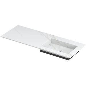 Ink Post Wastafel Keramische Slab Envelop Bak Rechts Zonder Kraangat - Calacatta Mat - 1200x450x10 Mm (bxdxh) - Rechthoekig - 8718835134884