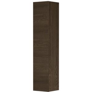 Ink Hoge kast Hoge kast 1 deur greeploos verticaal gefreesd massief eiken - Massief eiken charcoal - 360x370x1690 mm (bxdxh)