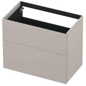 INK P2O Wastafelonderkast - 80x45x65cm - 2 lades - push 2 open - rechte opdekfronten MDF lak Mat kasjmier grijs 1259038