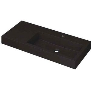 Ink Momento meubelwastafel rechts 100x45cm - 1 kraangat - Quartz zwart