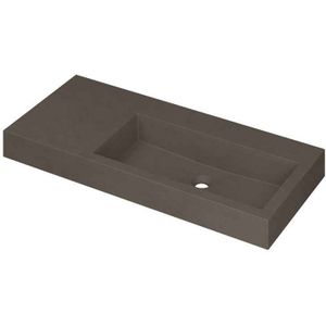 Ink Momento meubelwastafel rechts 100x45cm - zonder kraangat - Quartz beton
