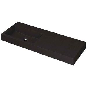 Ink Momento meubelwastafel links 120x45cm - zonder kraangaten - Quartz zwart