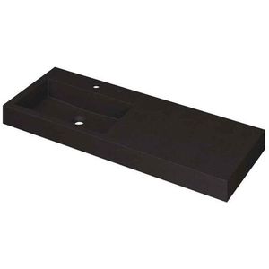 Ink Momento meubelwastafel links 120x45cm - 1 kraangat - Quartz zwart